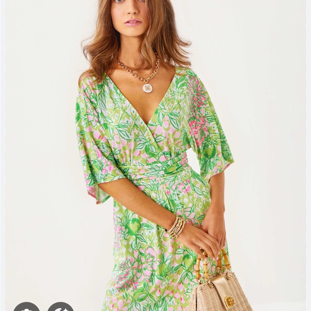 NWOT Lilly Pulitzer parigi romper dress Fauna Green XS